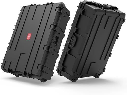 Regetek Funda rígida impermeable de 38 pulgadas con ruedas, espuma personalizable, funda enrollable para cámaras, lentes, videocámara, drone,