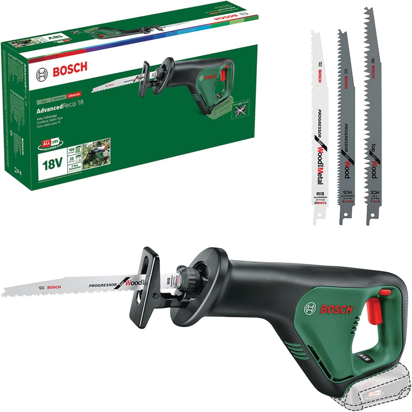 Bosch Home and Garden Cordless Reciprocating Saw AdvancedRecip 18 (w/o