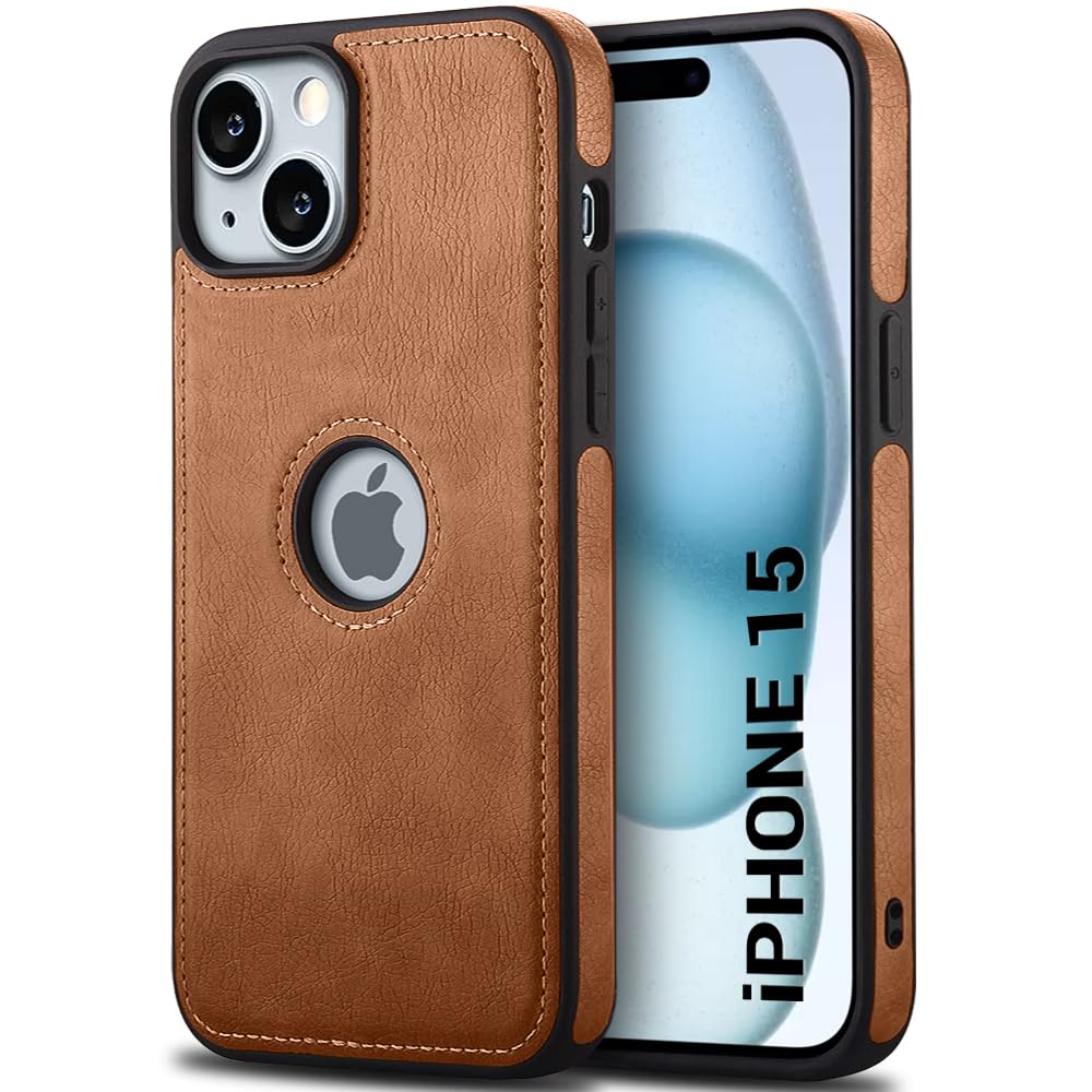 TheGiftKart Genuine Leather Finish iPhone 15 Back Cover Case | Shockproof Design | Raised Edges for Camera & Screen Protection | Stunning Minimalist Design Back Case Cover for iPhone 15 (Brown) (B0CX5BPS83) Amazon Price History, Amazon Price Tracker