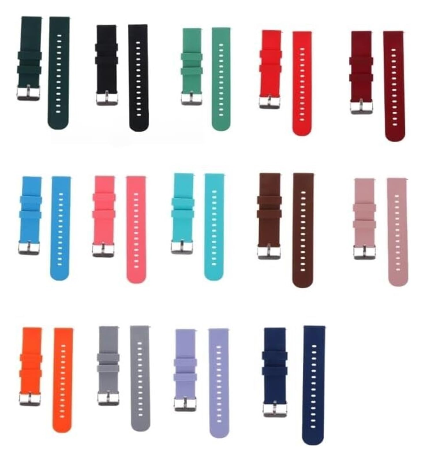 Bracelets en silicone avec boucle en acier inoxyda Bracelet en Silicone Bande de Silicone Souple 22mm/20mm Montre de Sport Universelle Bracelet Boucle-Bracelet Remplacer étanche à la Sueur Anti-Rayure