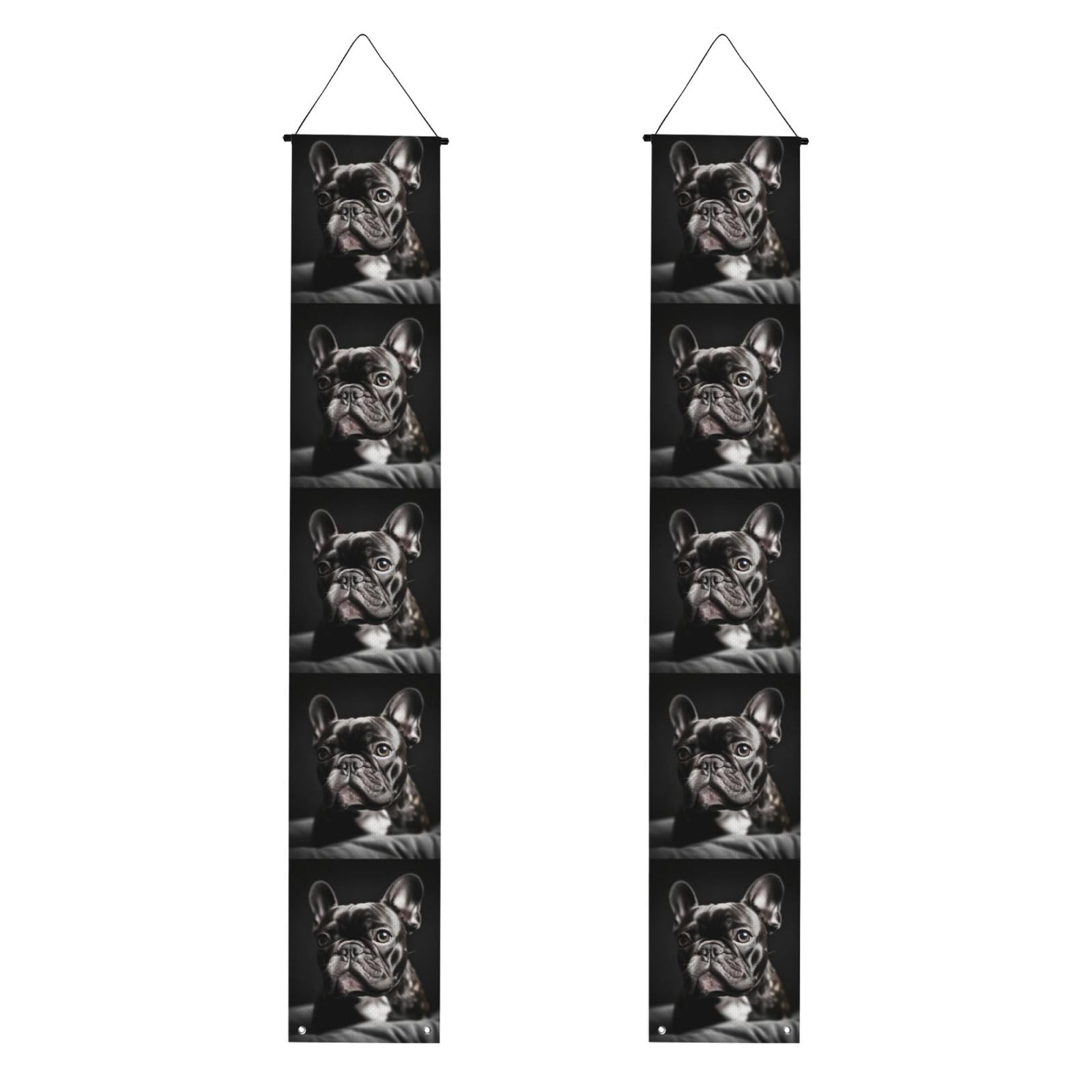French Bulldog Porch Banner 2PCS, Summer Hanging Flag Party Porch Sign Front Door Hanging Decorations for Indoor Outdoor Holiday Yard Decor Wall Backdrop 71 x 12 Inch