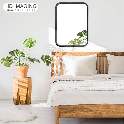 Miniatura 3 de AOAOPQ Espejo rectangular grande negro de 20 x 28 pulgadas para espejo de tocador de baño o espejo de marco de decoración de pared (horizontalVe