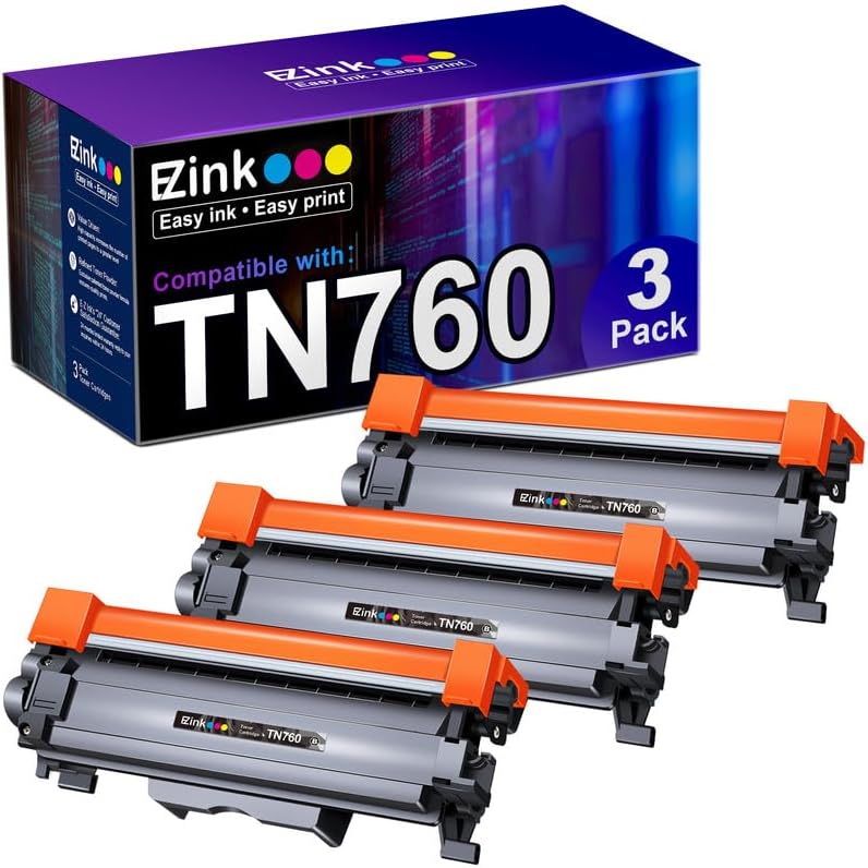 E-Z Ink TN760/TN730 compatible toner cartridge (3 black) for Brother