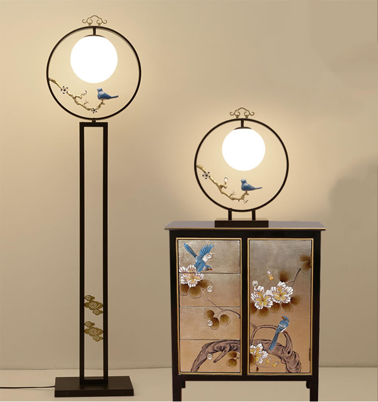 Lampy podłogowe do salonu, nowoczesna lampa stojąca z żarówką LED, jasne oświetlenie, wysokie lampy do sypialni, biura, czytelni i pokoju dziecięcego, nowy chiński styl (lampa stołowa)
