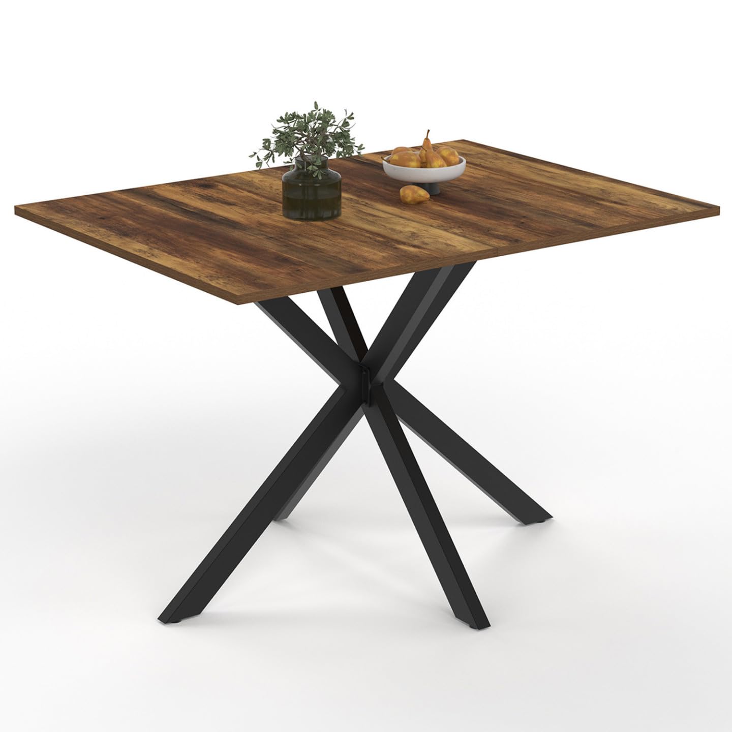 IDMarket - Table à Manger Rectangle Alix 110 cm Pied araignée Noir