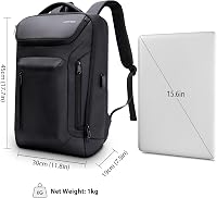 HOMIEE 15,6 Hüvelykes Laptop Hátizsák Férfiaknak - Vízálló Utazótáska USB Töltőporttal, Városi Használatra, Repülőgépen Kézipoggyászként 4