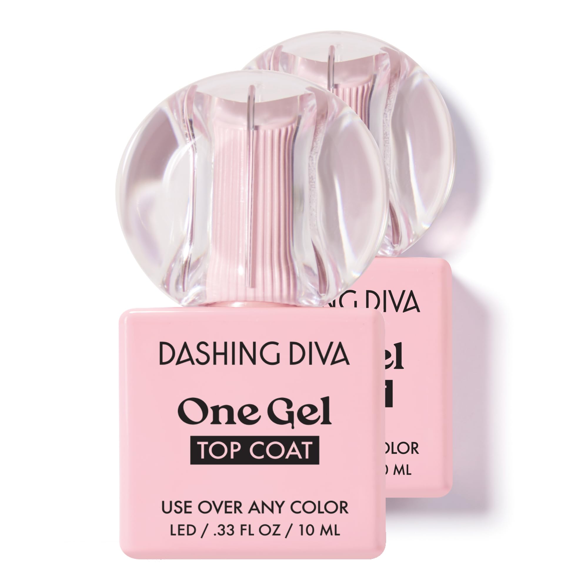 Dashing Diva One Gel Top Coat - Gel Top Coat For Long-Lasting Wear & Shine - Cures in 60 Seconds - 2-Pack