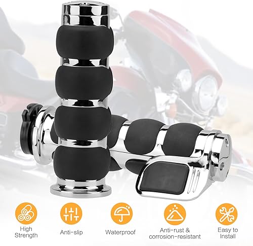 Vista 65 de Empuñaduras de mano para motocicleta de 1 pulgada y 0.984 in, agarre para manillar, acelerador, universal, compatible con Harley Davidson Dyna