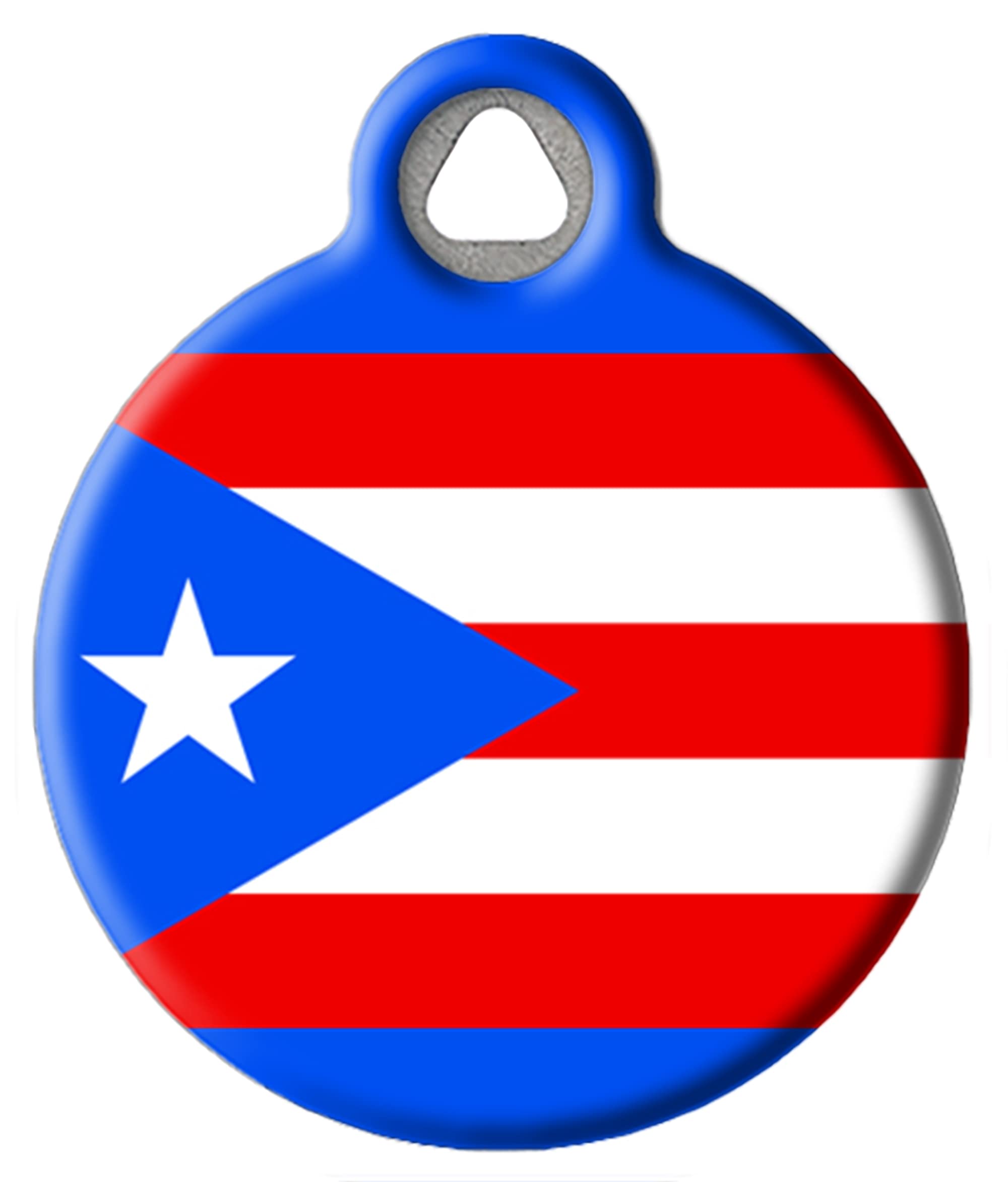 Puerto Rican Flag Pet ID Tag for Dogs and Cats - Dog Tag Art - Large Size
