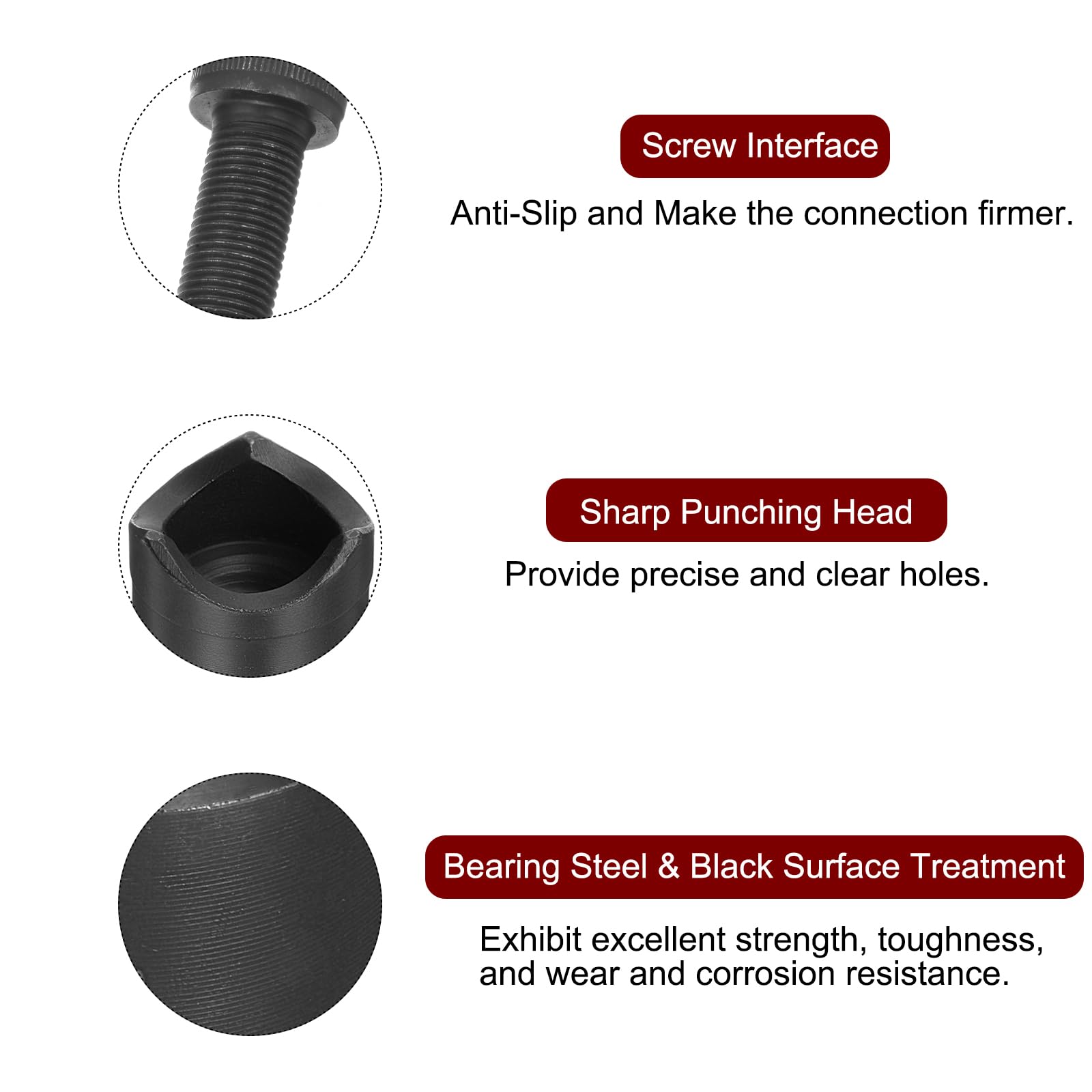 QUARKZMAN Punzone per Lamiera con Foro 18,6mm Kit Punzone Manuale Eliminazione Diretta Taglio Preciso Acciaio Cuscinetti per Lamiera per Piastra metallico Lavello Acciaio Inossidabile, Nero