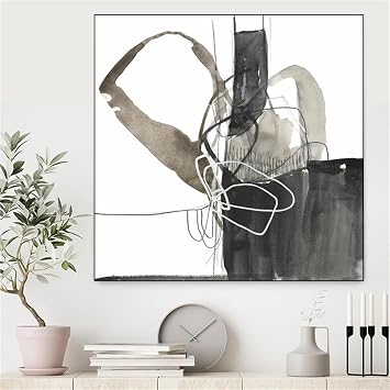 Giant Art Canvas 30x30 Interlocked III Framed in White