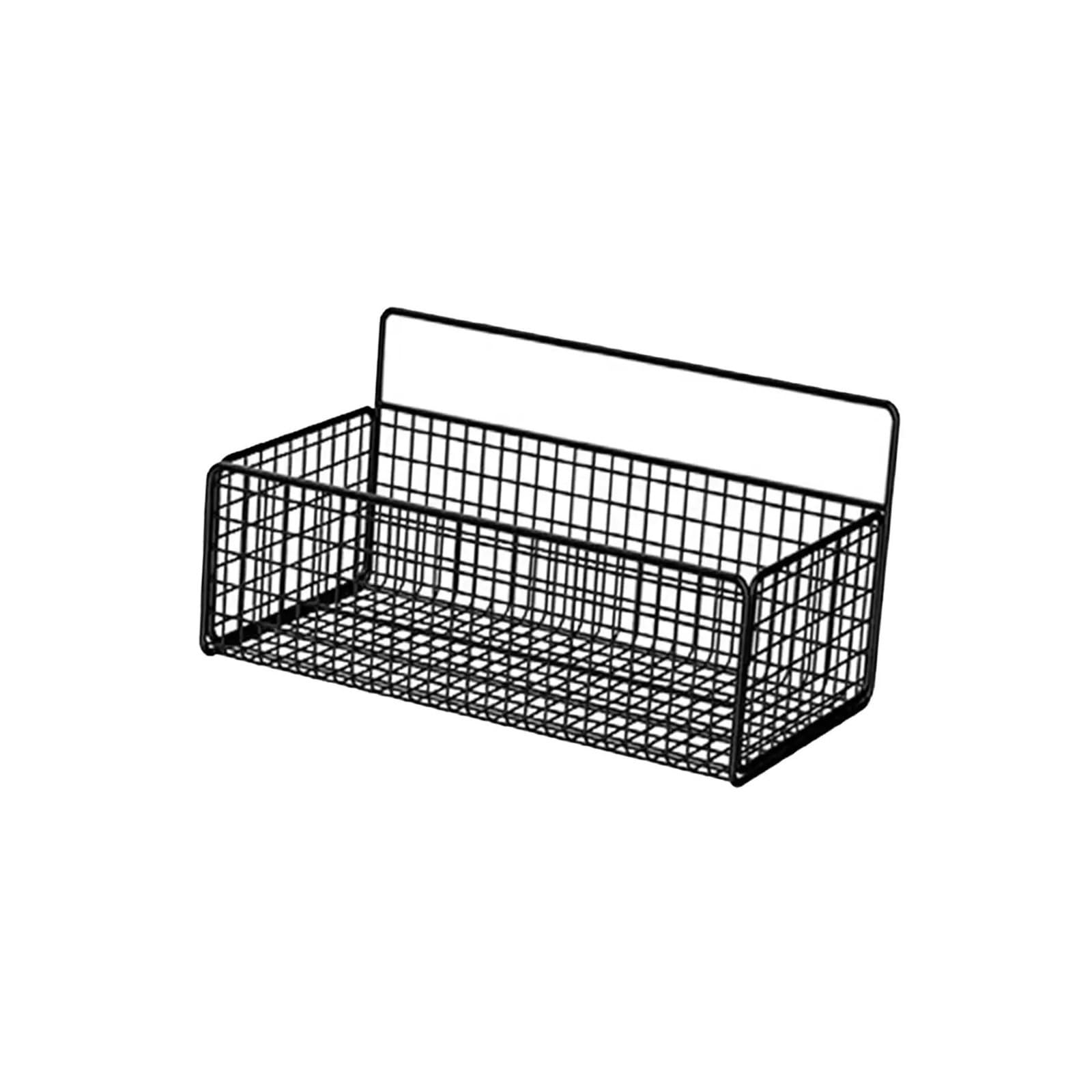 Hanging Kitchen Baskets Metal Farmhouse Food Storage Adhesive Floating Shelves For Home(Black)