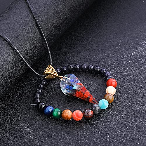 Mjartoria Natural Stone Chakra Choker Necklace And Bracelet For Women, Crystals Necklace Bracelet Chakra Healing Gemstone Crystals Chakra Jewelry Birthday Gifts #TOP5