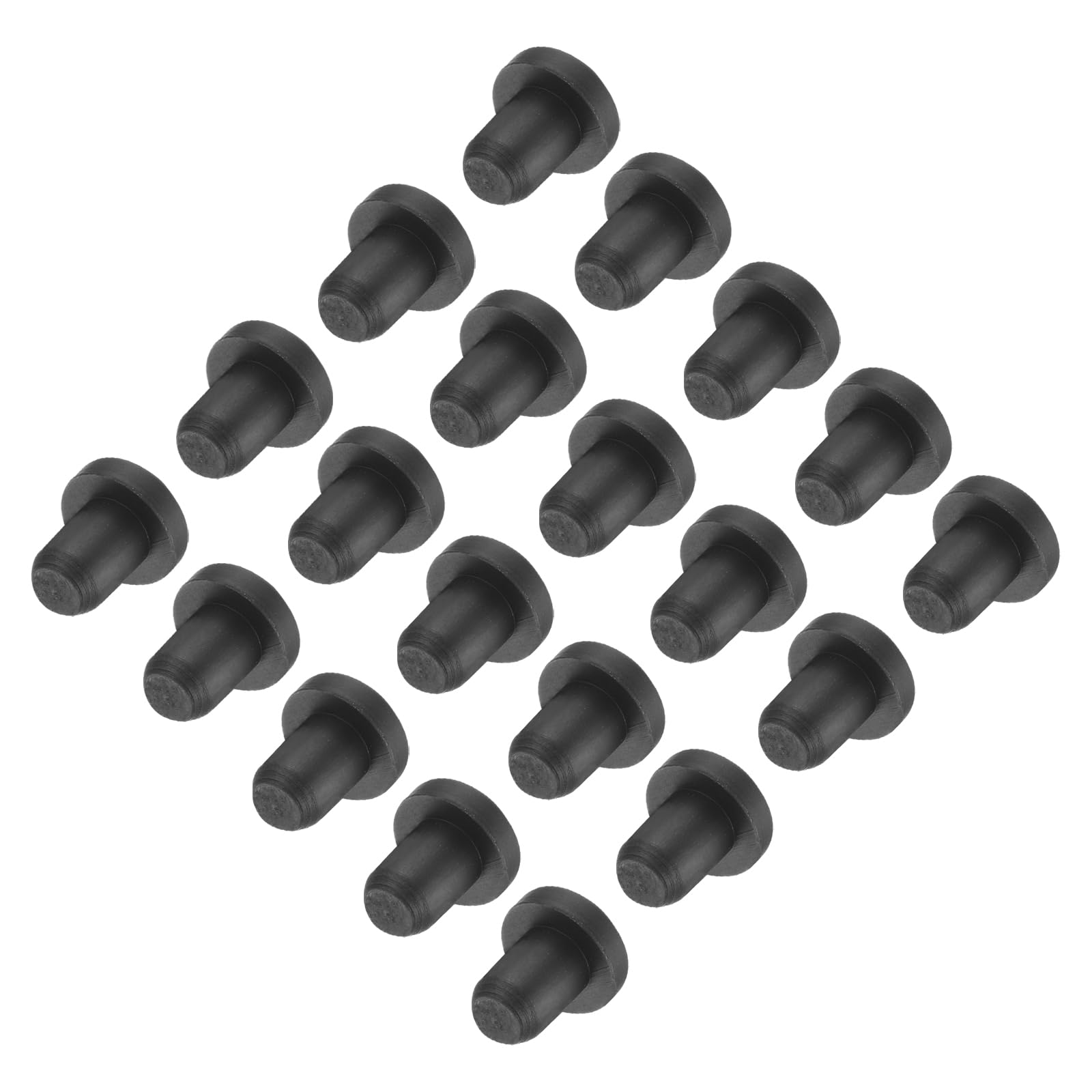 uxcell High Temp Silicone Plug Mount Dia 4.5mm/0.18 inch t Shaped Rubber Stopper Hole Plugs for Powder Coating Plating Waterproof Plugs Sealing Plugs Black Pack of 36(OD 7mm)