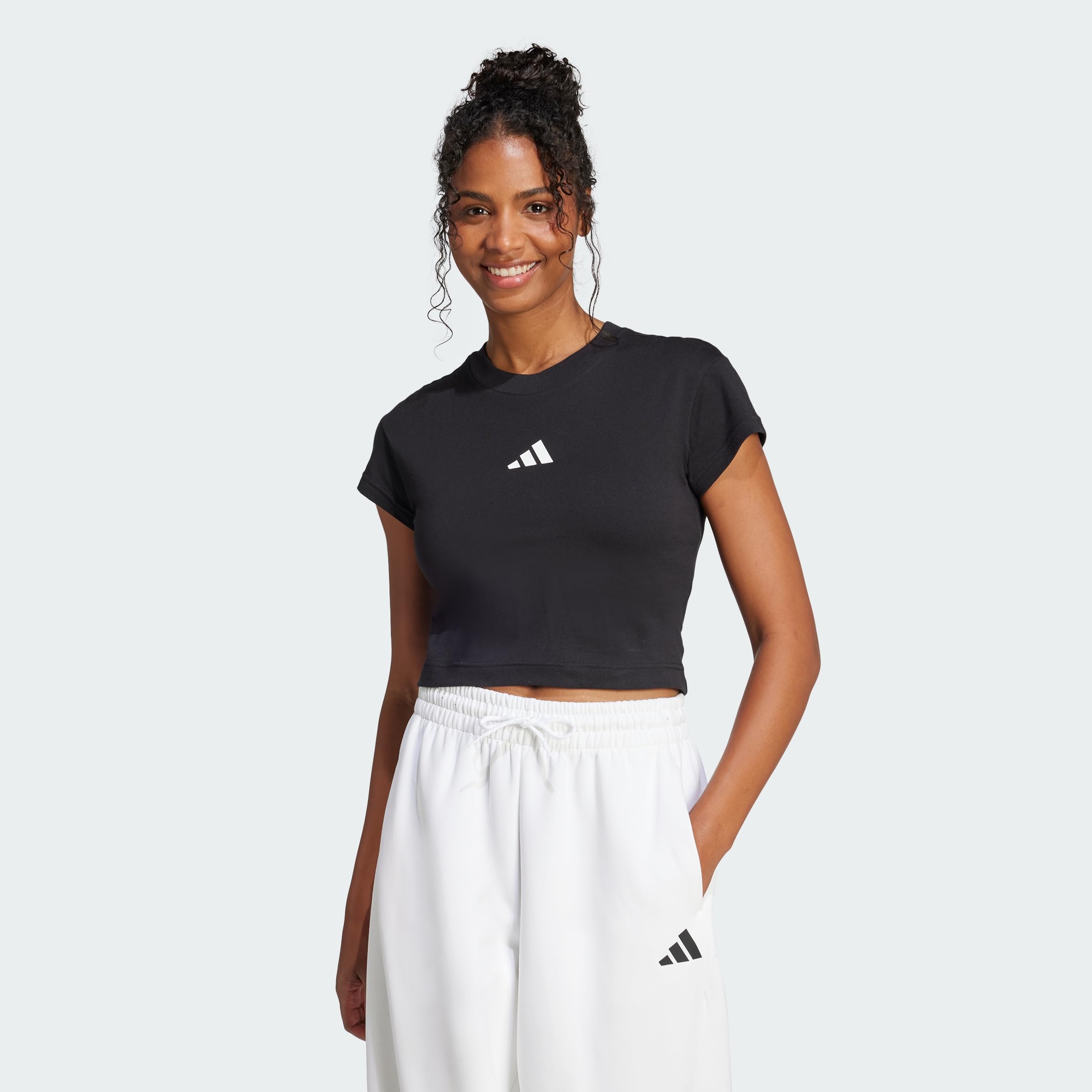 adidas Women's Future Icons Small Logo Baby T-Shirt, Black, XS