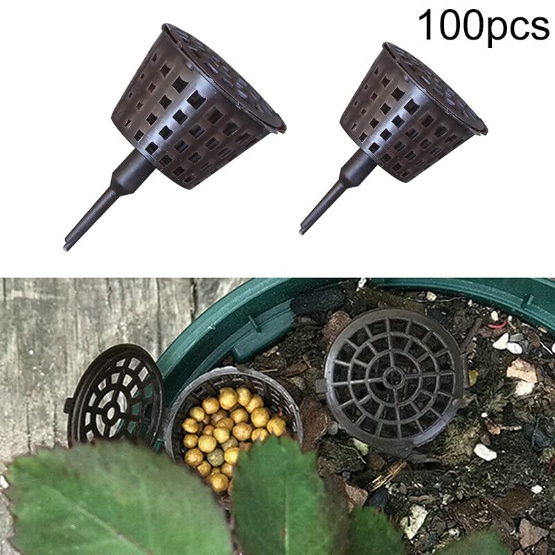 ZYWUOY 100 cestas de fertilizantes para bonsái, caja de herramientas para fertilizantes de bonsái de jardín, caja portátil con tapa