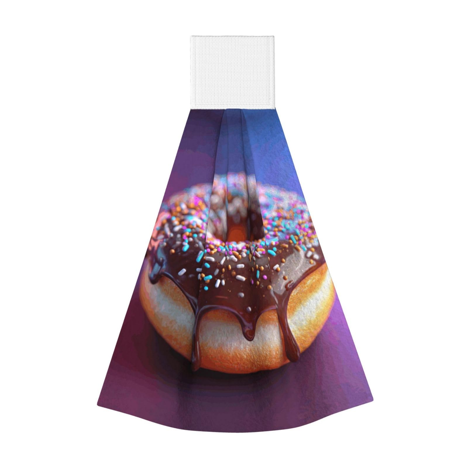 JUANYQME Donut Printing Hanging Coral Fleece Towel Super Absorbent Soft Towel, Fluffy And Light Quick-Drying Noodles.