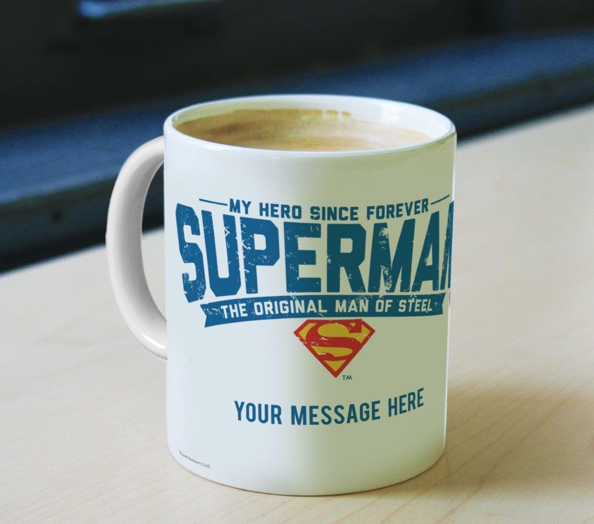 Amazon.com: Trend Setters Superman  PERSONALIZED First Hero  Officially  licensed ceramic mug  for gifting and collecting  Dads grandpas fathers  day birthday WMUG798 : Home & Kitchen