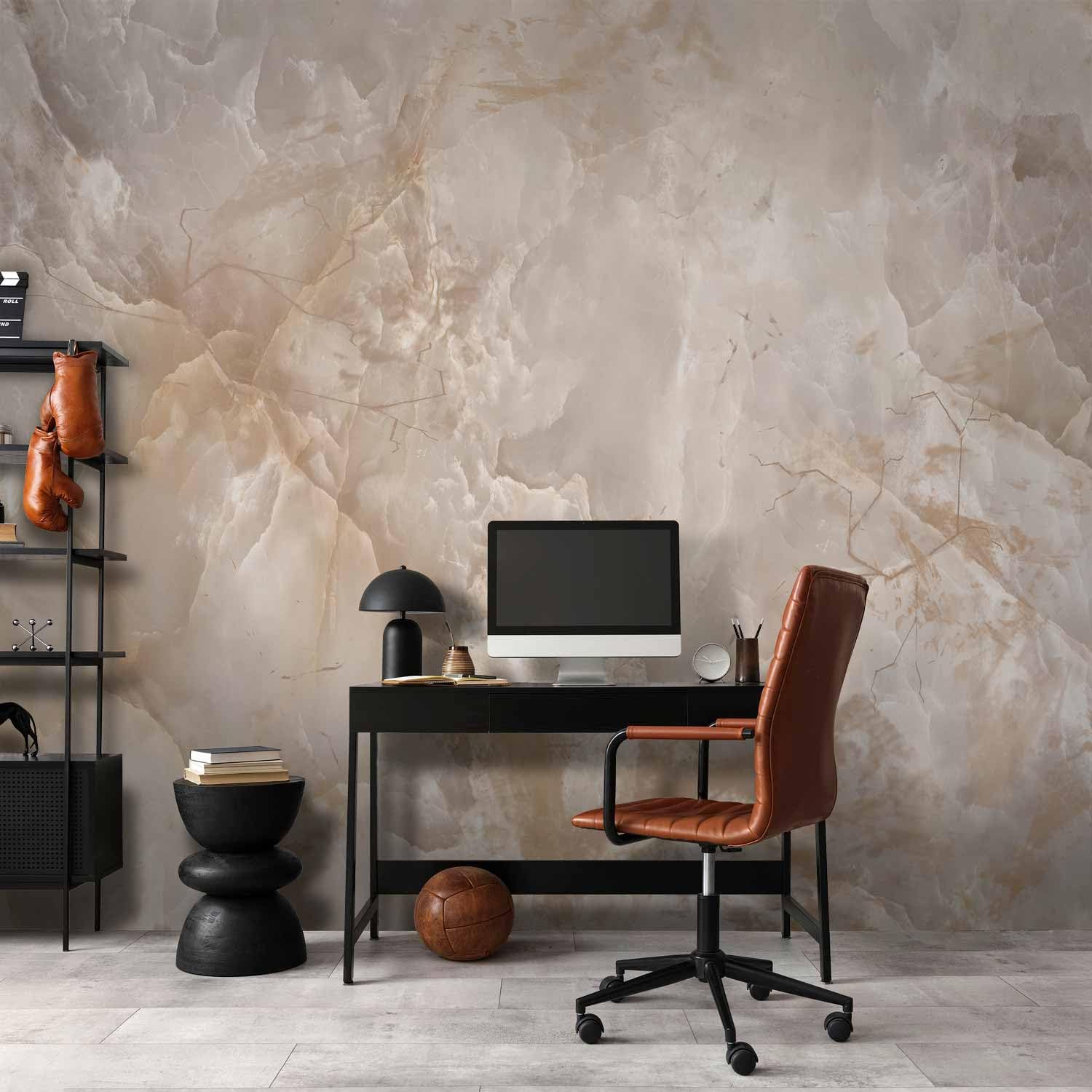 murando - Carta da Parati Adesiva Pietra 392x280 cm Fotomurali Adesivi Murali Rivestimento Parete Moderna per Pareti Adesiva Muro Decorativo Fotomurale Soggiorno Marmo Astratto Effetto 3D beige