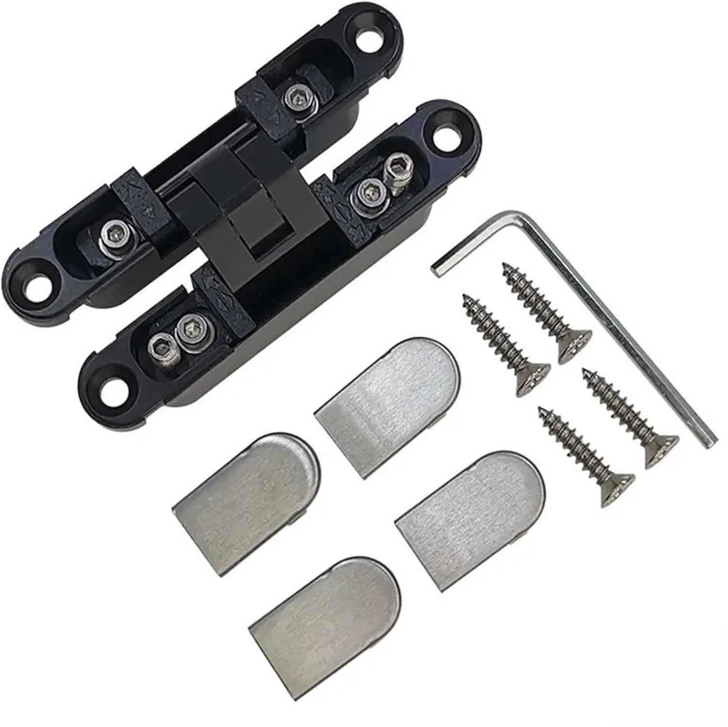 2Pcs Load Capacity 12kg Small 3D Adjustable 180 Degree Hinge Mini Black Invisible Wooden Folding Door Hinge