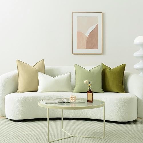 Miniatura 4 de Sanmetex Juego de 2 fundas decorativas de felpilla para cojín lumbar de 12 x 20 pulgadas, fundas de almohada de terciopelo suave, fundas de almohada