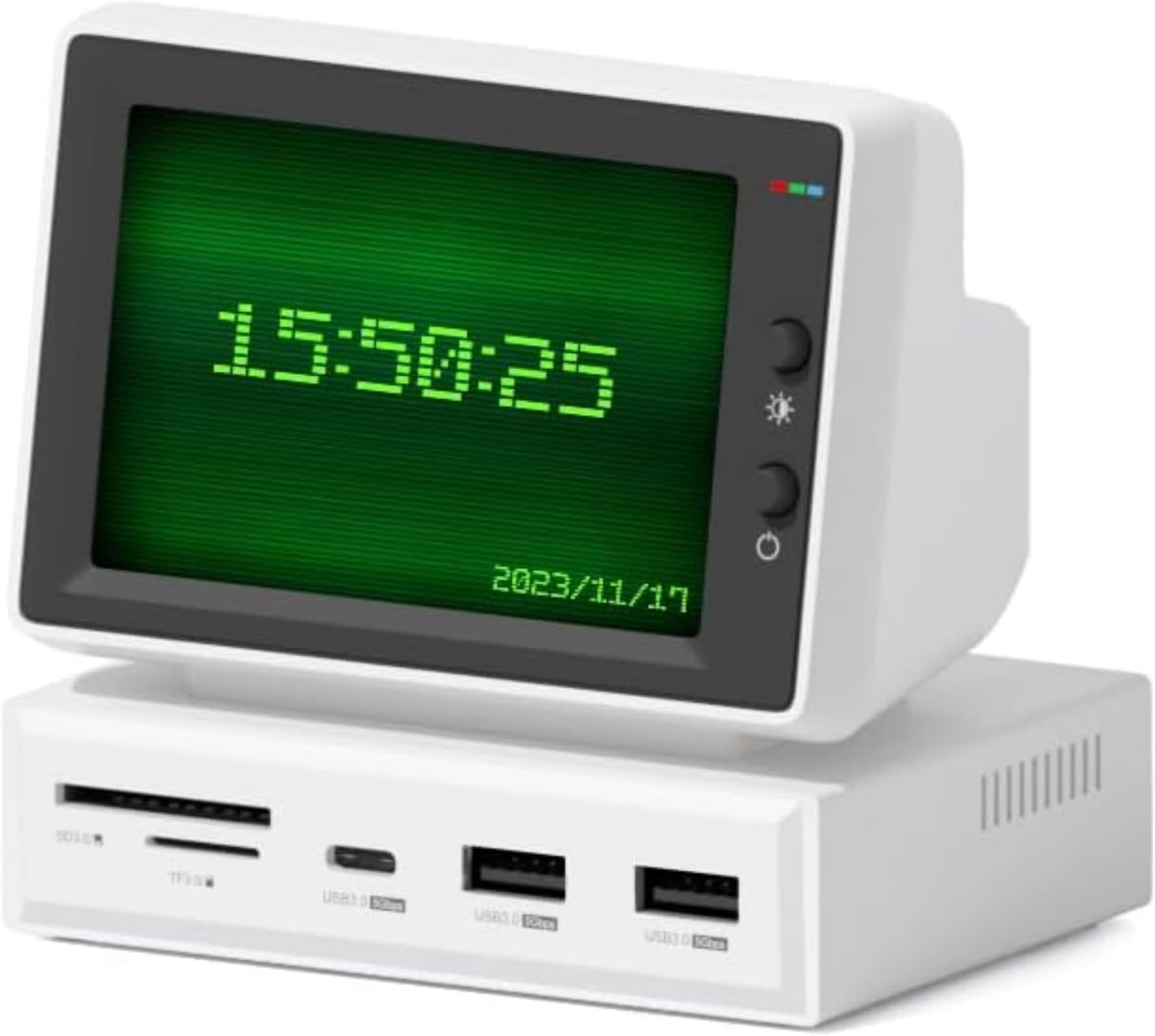 Hagibis 3.5inch IPS USB Mini Screen with USB C Hub, USB-C & HDMI Monitor for PC, AIDA64 Mini PC CPU RAM HDD Data Monitor, Temperature Display, Floating Lyrics & Electronic Album Sub Screen (960x640)