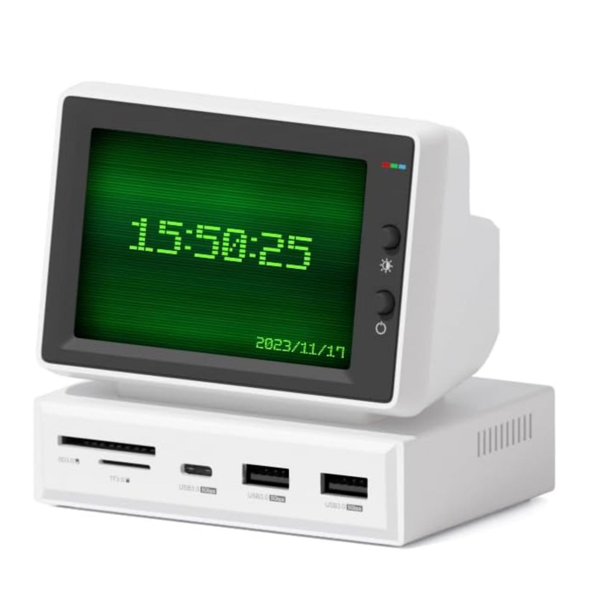 Hagibis3.5inch IPS USB Mini Screen with USB C Hub, USB-C&HDMI Monitor AIDA64 Mini PC CPU RAM HDD Data Monitor Temperature Electronic Album Floating Lyrics Display Sub Screen for Laptop PC (960x640)
