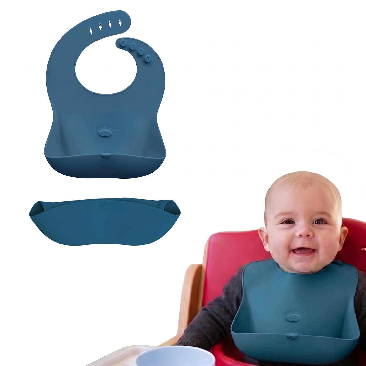 Abiie Ruby Wrapp Waterproof Silicone Bibs for Babies & Toddlers