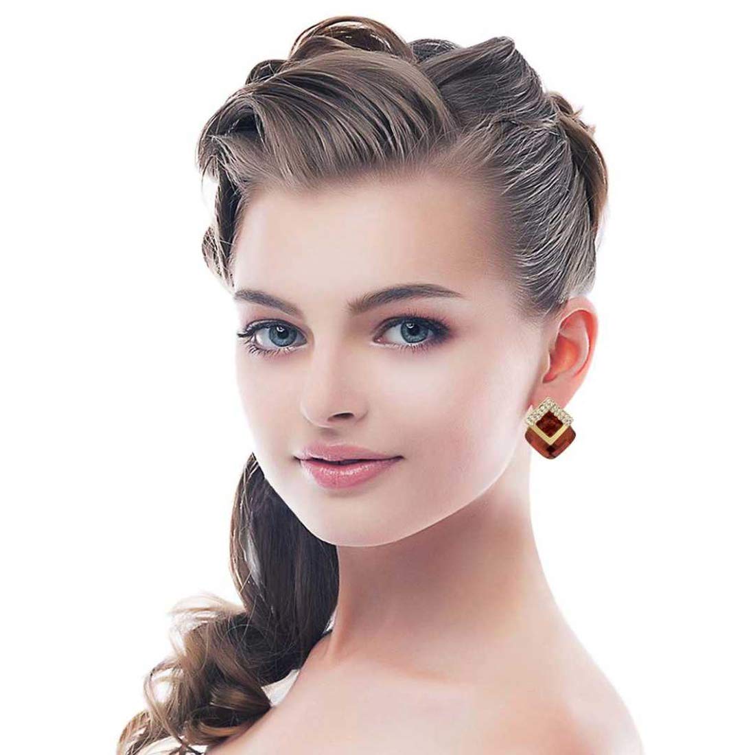 Emerald Sparkling Stud Earrings AAA Quality Crystal Elements