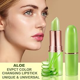 BINGBRUSH Aloe vera Color Changing Lipstick,Moisturizer Long Lasting Lip Care Magic Lip Gloss,Makeup Lipstick Set (1pc 01Aloe vera, A-1pc)