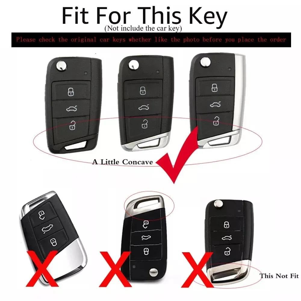 Funda Protectora De Cuero Rosa para Llave Coche Tipo Libro para VW para Polo para Golf 7 MK7 para Tiguan