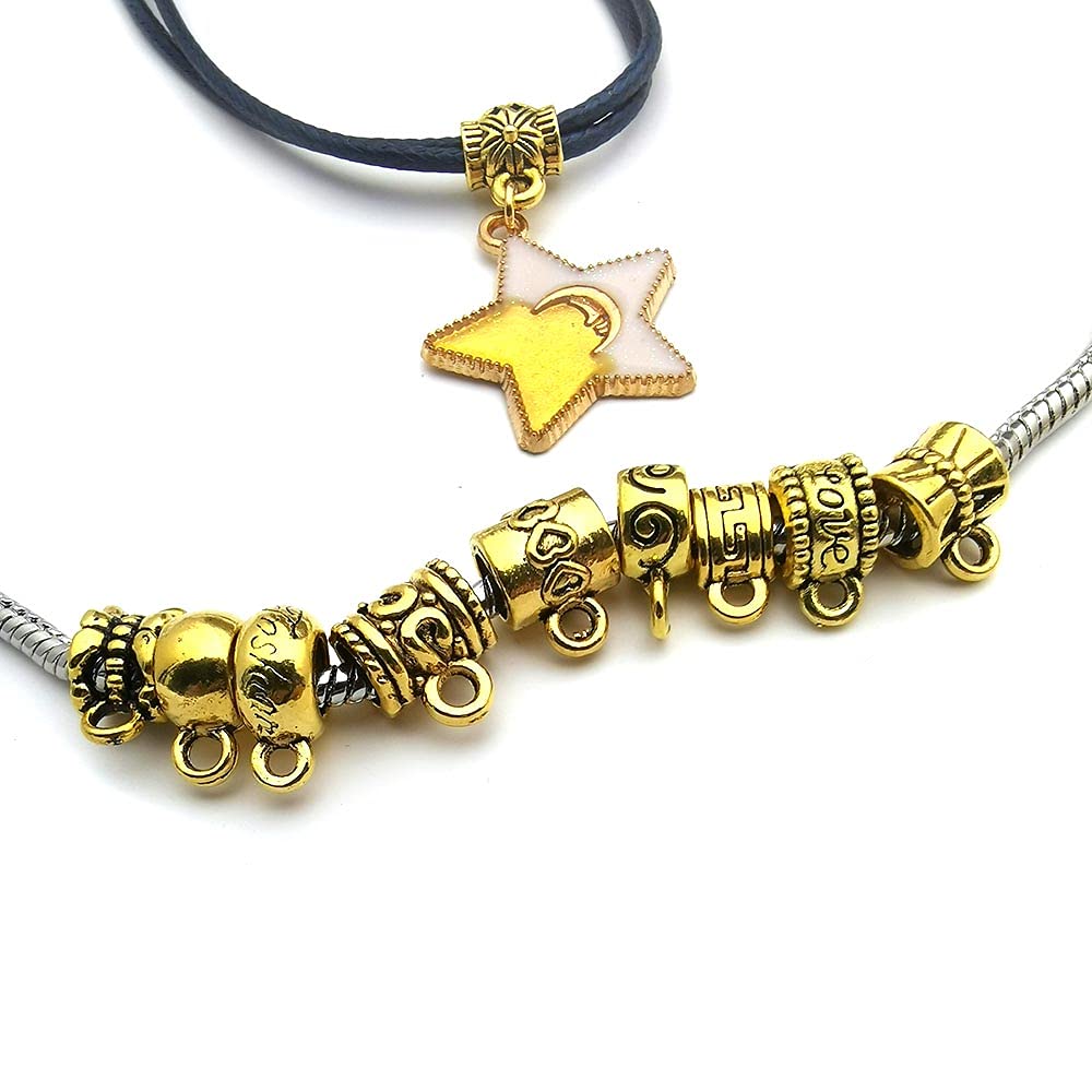 100 Stück Verschluss-Perlen-Charms, Bügelrohr-Perlen, lose Abstandshalter, Perlenaufhänger für Schmuckherstellung, DIY, Halsketten, Armbänder
