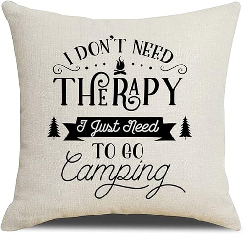Feeniibuk 18 x 18 pulgadas Happy Camper RV Gift You Don't to Be Crazy to Camp with Us We Can Train You, fundas de almohada de decoración de remolque