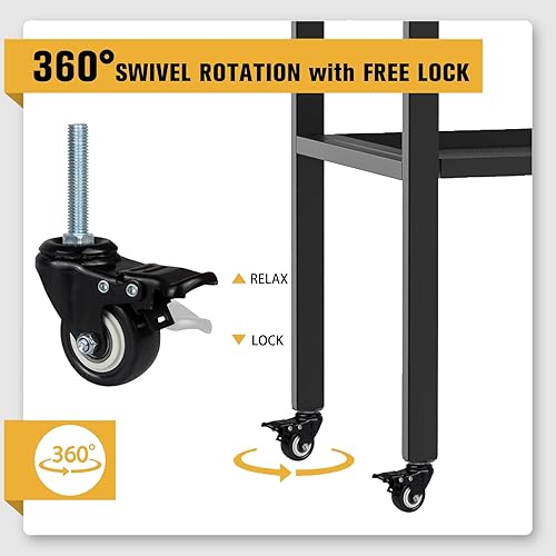 Miniatura 2 de Ruedas universales para parrilla Blackstone de 28 pulgadas, piezas de ruedas de plancha para accesorios Blackstone con freno, giro sedoso de 360