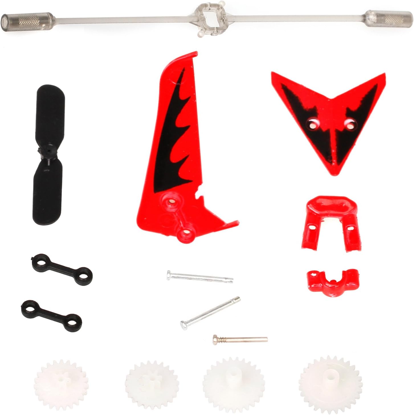 S107G Helicopter Toys Accessories Tail Decoration Spare Parts Set（red）
