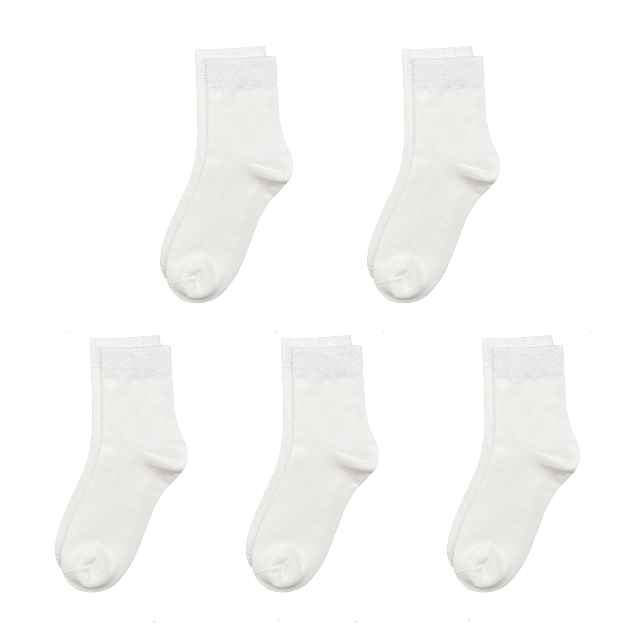 SERISIMPLEKids Viscose Bamboo School Socks Soft flate Seam Color Anti Odor Thin Breathable Stretch Cuffs Girls Boy 5 Pairs