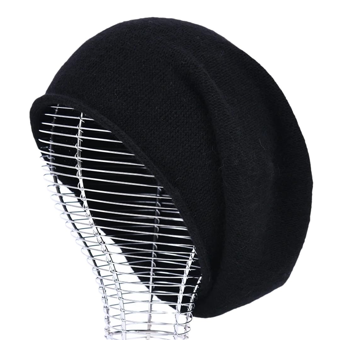 Gorros Holgados Para Mujer, Gorros De Lana De Cachemira Pura, Gorro De Punto Para Niña, Gorro Cálido De Invierno Para Exteriores