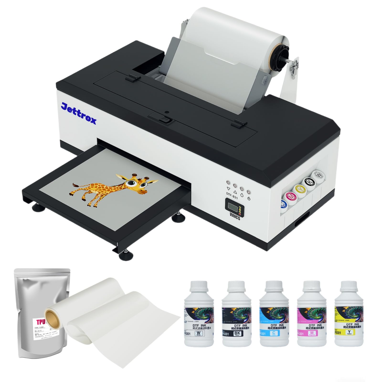ꕤタツヤꕤ JETTROX A3 L1800 DTF Printer Transfer Printing Machine with