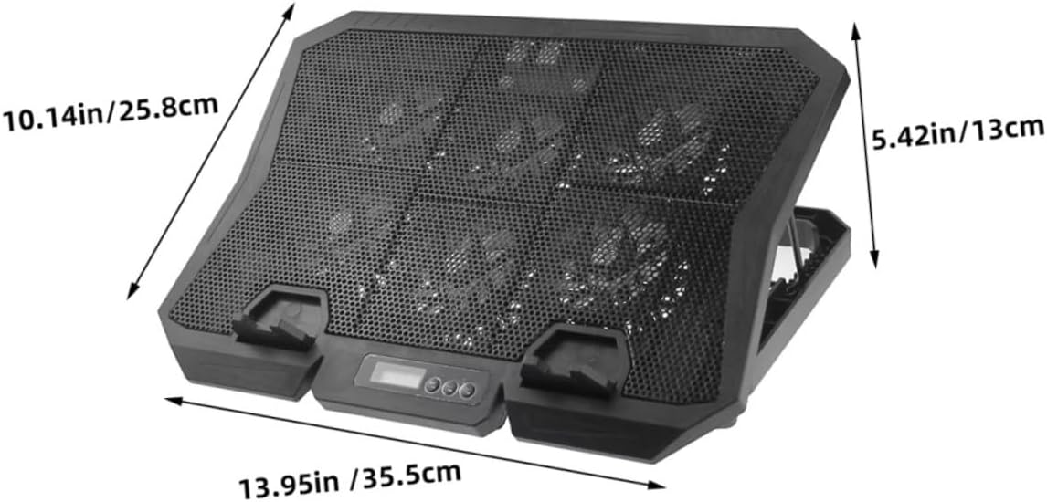 Veemoon Laptop Cooling Pad 15.6-inch Silent Fan Stand with Adjustable Speed and Blue LED for Portable Laptop Cooling and Heat Dissipation