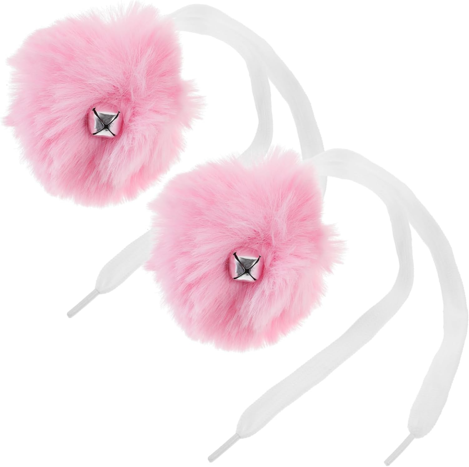 VICASKY 2pcs Roller Skate Pompom with Bells Fuzzy Decorative Accessories for Boys and Girls and Adults for Ice Skates Roller and Sports Shoes