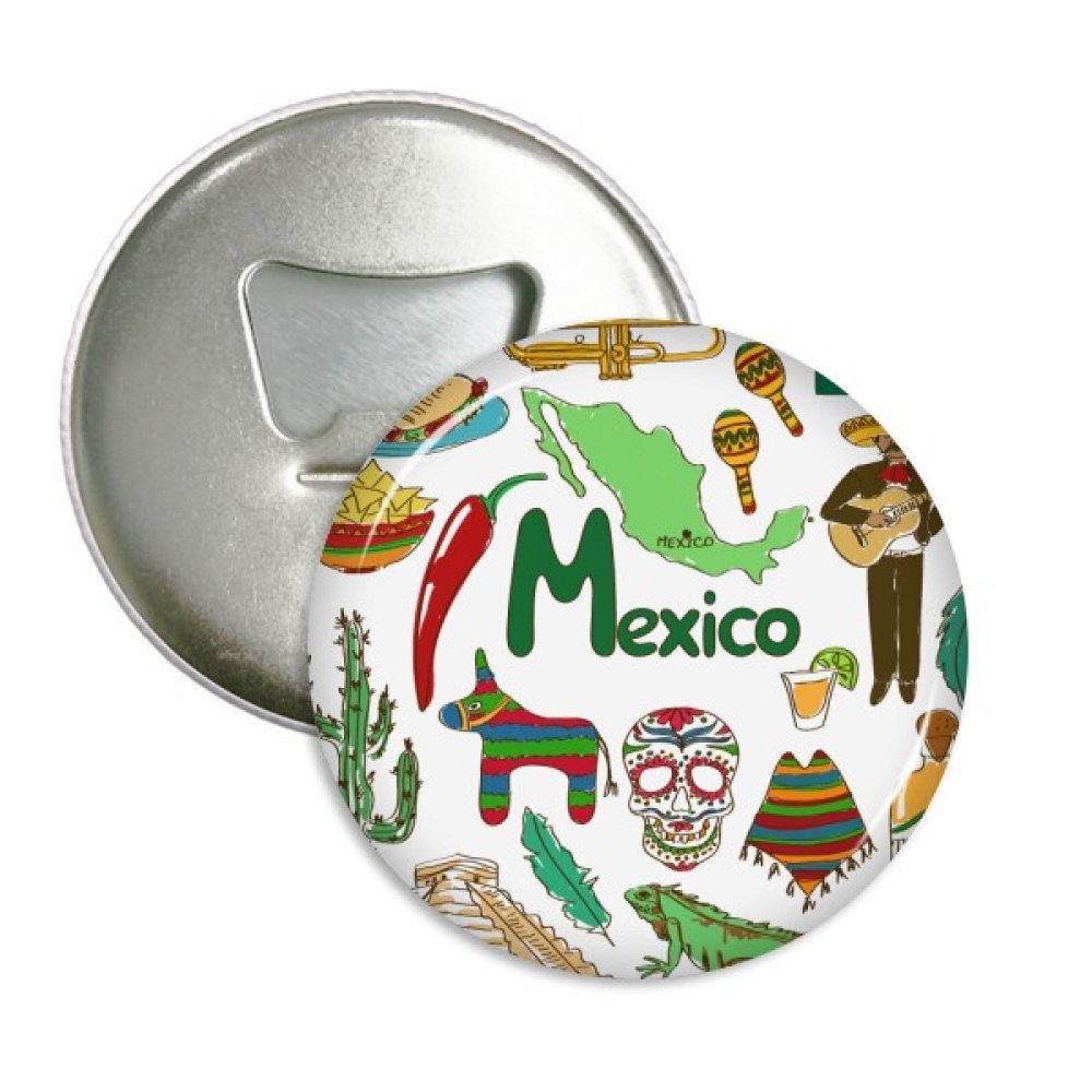 Décapsuleur Mexique pour vos apéritifs - Aimant de frigo et badges assortis