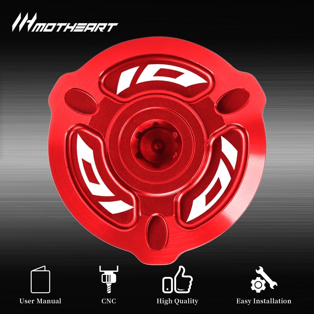 Engine Oil Filler Cap for Motorcycle For MT-10 2016-2026 M27 x 3mm Thread CNC 6061 Aluminum Lightweight Design mt-10 Accessories (Red)