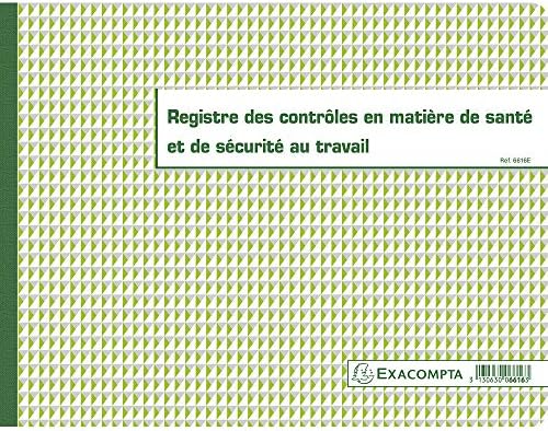 Exacompta - Réf. 6616E - 1 Registre des contrôles en matière de santé