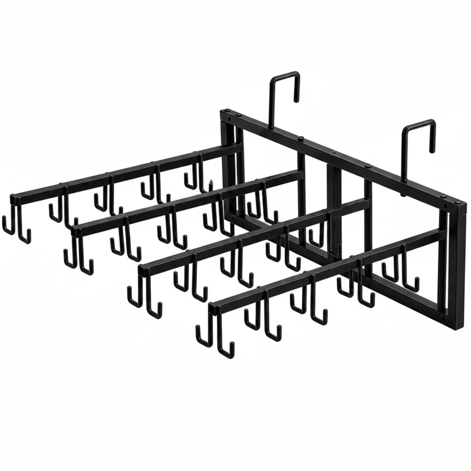 40 Hook Horse Tack Rack Heavy Duty Metal Bridle Organizer with 4 Swivel Arms, Wall Mount &amp; Stall Rail Hanging Storage for Bridles Halters Reins Equestrian Barn Stable Equipment