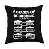 6 Stages of Debugging design Programming Computer Science Throw Pillow