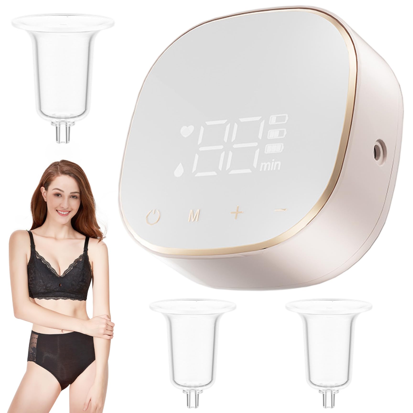 Correcteur de mamelons électrique à écran tactile LED avec 9 niveaux et 3 ventouses rechargeables pour femmes hommes et mamans