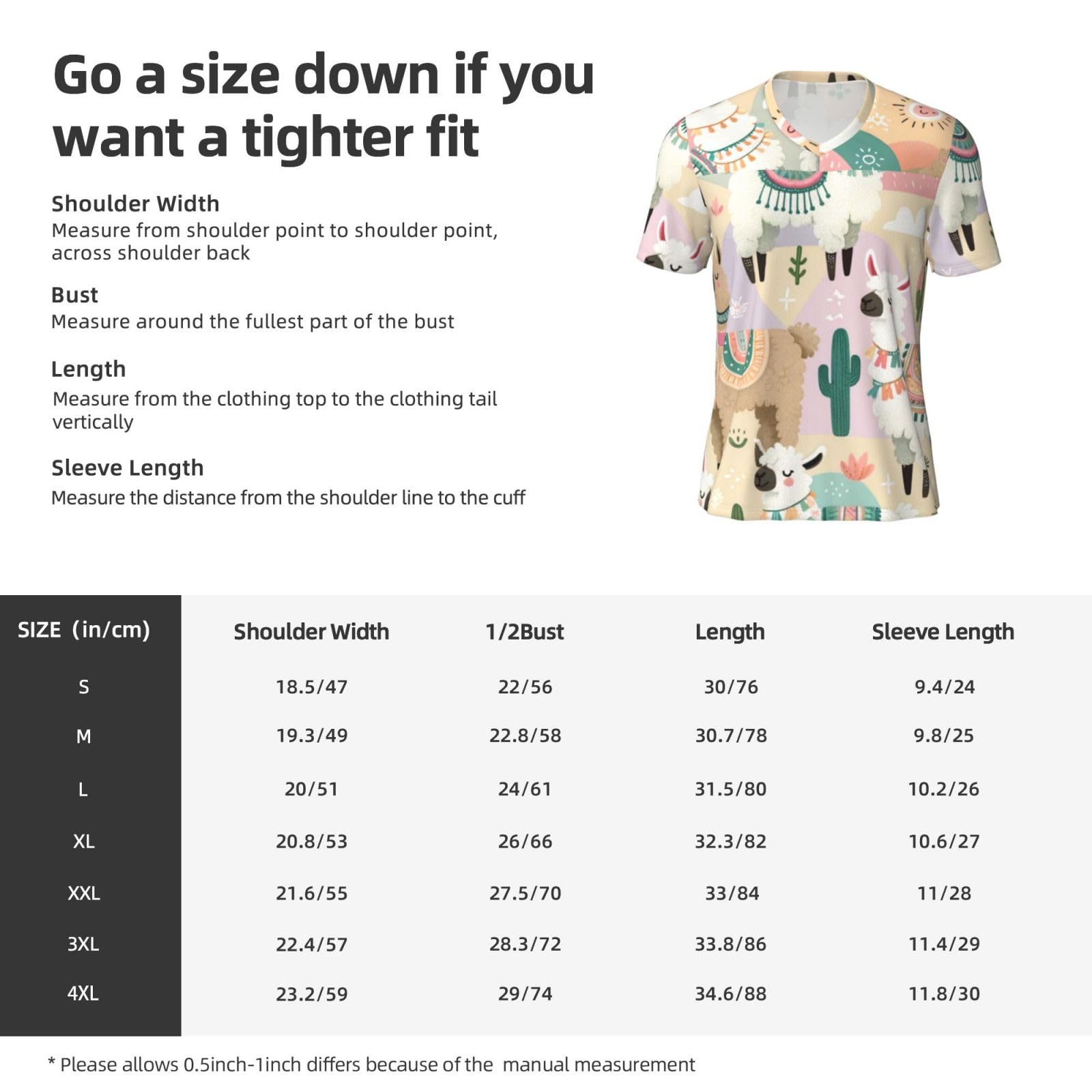 Stylish Athletic Sports Jersey Llama-Cactus Men's Rugby Jersey Medium