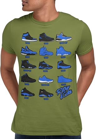 Shirt to Match Royal Black Jordan Retro 1 2 3 4 5 6 7 8 9 10 11 12 13 Sneakers, Mens Tee to Match Jordans