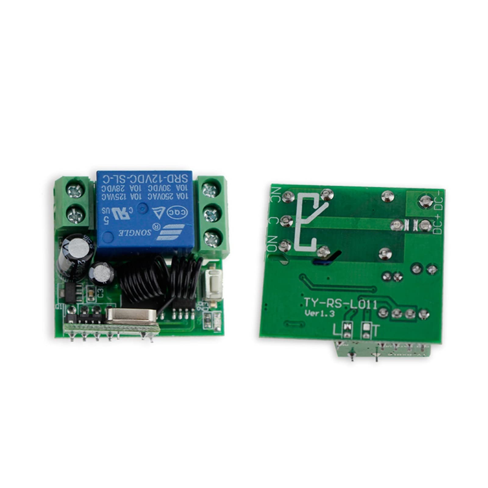 Abridor de puerta de Garaje, 315MHz / 433MHz DC12V 1CH RF Interruptor de control remoto inalámbrico Interruptor de puerta 5 transmisores con receptor for el sistema de bloqueo de control de puerta(2 s