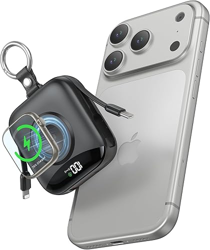 Cargador portátil, 10,000 mAh, 22,5 W, cargador de batería de carga rápida con cables integrados, paquete de baterías esenciales de viaje con